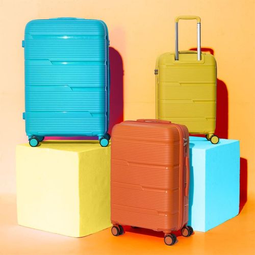 Lot De 3 Valises Orange, Bleue, Jaune Avec Roues Pivotantes 360° Et Cadenas Sécurisé à Code - Janer