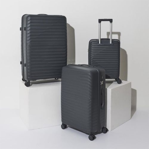 Lot De 3 Valises XL Noires Avec Roues Pivotantes 360°, Cadenas Sécurisé à Code - Emir