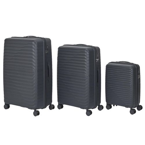 Lot De 3 Valises XL Noires Avec Roues Pivotantes 360°, Cadenas Sécurisé à Code - Emir