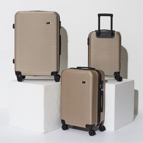 Valises Champagne X3 - 43l, 68l, 95l, Coque Rigide, Roues Pivotantes 360°, Cadenas Sécurisé - Opal