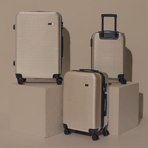Valises Champagne X3 - 43l, 68l, 95l, Coque Rigide, Roues Pivotantes 360°, Cadenas Sécurisé - Opal