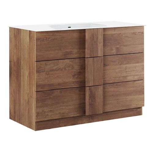 Meuble Vasque 101cm 3 Tiroirs Aspect Bois Finition Mercure - Zeus