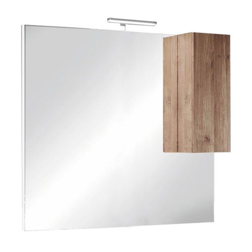 Meuble Vasque 122cm 3 Tiroirs + Miroir Aspect Bois Finition Mercure - Zeus