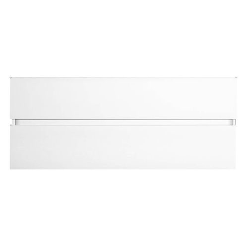 Meuble Vasque 122cm Suspendu 2 Tiroirs Finition Blanc Laqué - Birja