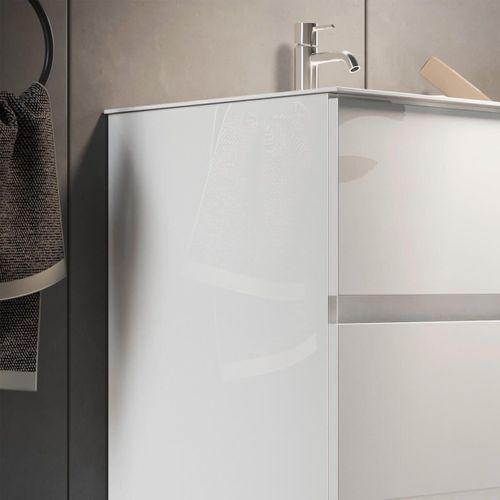 Meuble Vasque 82cm 3 Tiroirs  Finition Blanc Laqué - Birja