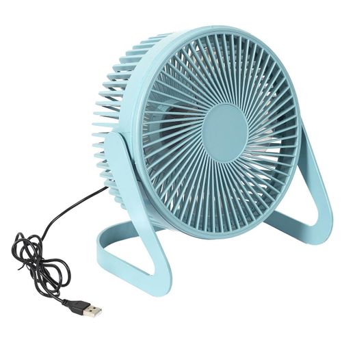Ventilateur USB Silencieux Bleue à Deux Vitesses (h25cm) Avec Une Tête Orientable Et Inclinable Ver
