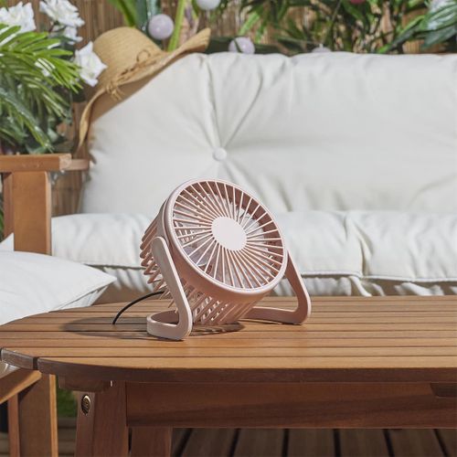 Ventilateur USB Silencieux Rose à Deux Vitesses (h15cm) Avec Une Tête Orientable Et Inclinable Vert