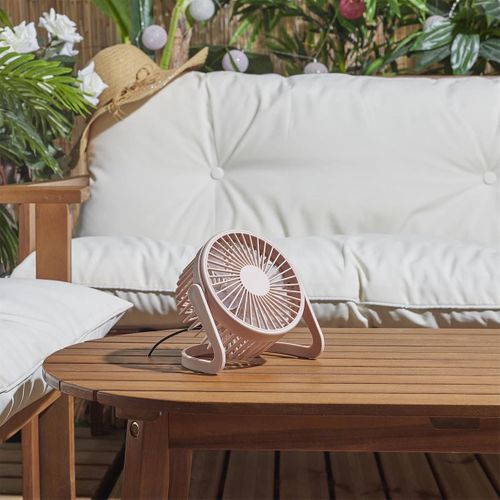 Ventilateur USB Silencieux Rose à Deux Vitesses (h15cm) Avec Une Tête Orientable Et Inclinable Vert