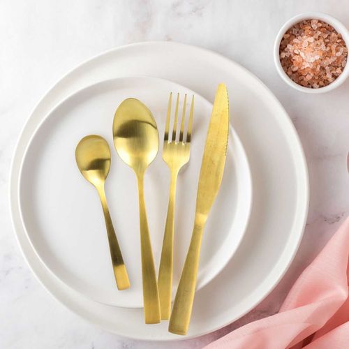 Ménagère 16 Pièces En Acier Inoxydable Doré - Stella