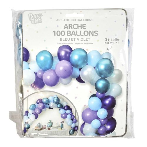 Arche De 100 Ballons Violets Bleus Et Blancs - Marco