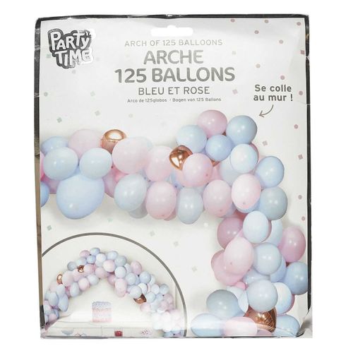 Arche De 125 Ballons Nuances De Rose Et Bleu - Babys