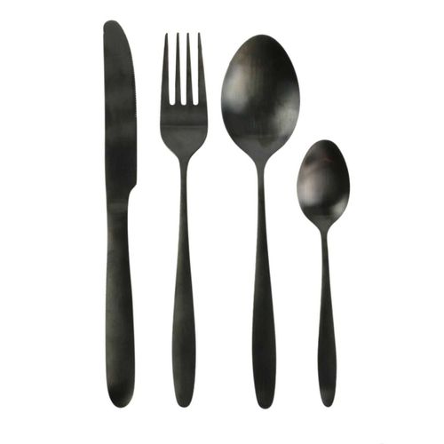 Ménagère 16 Pièces En Acier Inoxydable Noir - Stella