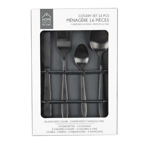 Ménagère 16 Pièces En Acier Inoxydable Noir - Stella