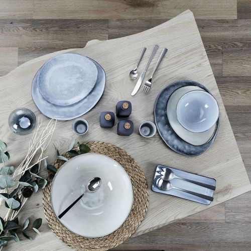 Saladier Ø28cm En Grés Du Temps Gris - Pagan