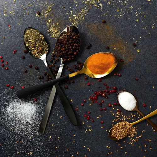 Ménagère 16 Pièces En Inox Or Manche Noir - Bistra