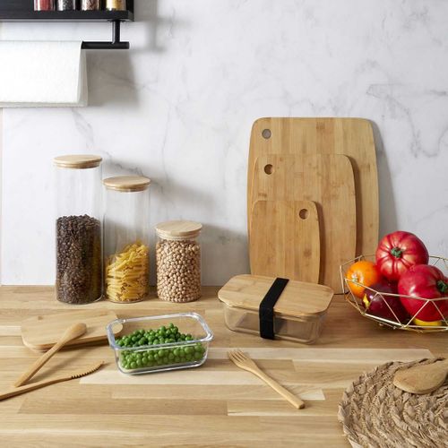 Bocal De Conservation 1l En Verre Couvercle Bambou - Bampa