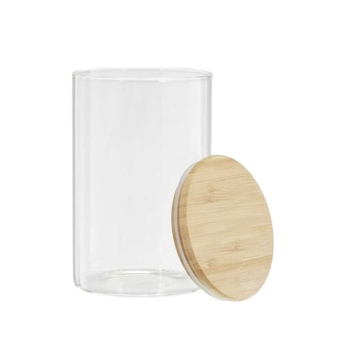 Bocal De Conservation 1l En Verre Couvercle Bambou - Bampa