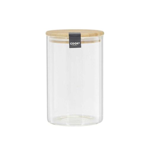 Bocal De Conservation 1l En Verre Couvercle Bambou - Bampa