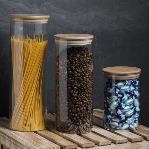 Bocal De Conservation 1,6l En Verre Couvercle Bambou - Bampa