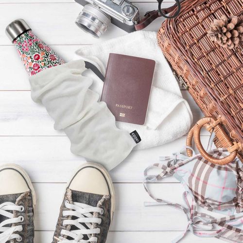 Coffret Bouteille Isotherme 50cl Motif Fleuri + Pochon + Mousqueton - Marina