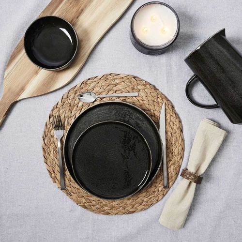 Pichet à Eau 1,5l En Grès Noir Brillant - Warm