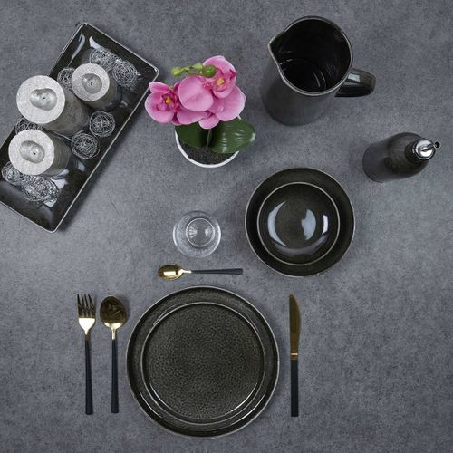 Pichet à Eau 1,5l En Grès Noir Brillant - Warm