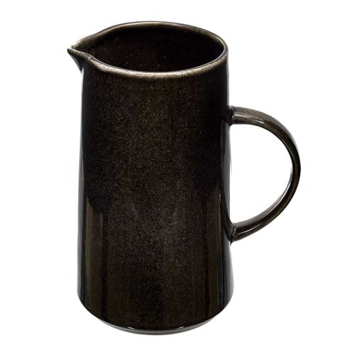 Pichet à Eau 1,5l En Grès Noir Brillant - Warm