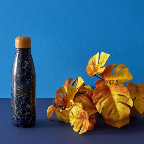 Coffret Bouteille Isotherme 50cl Motif Nature + Pochon + Mousqueton - Marina