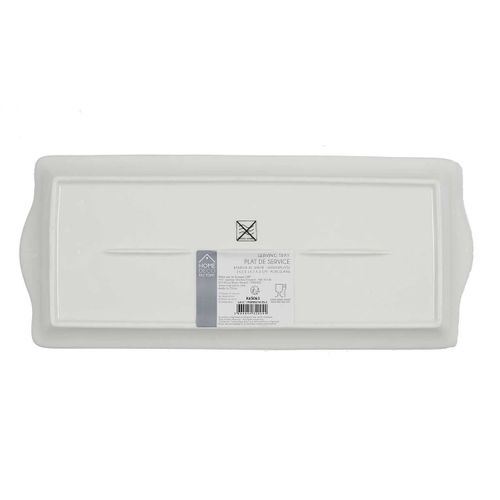 Plat De Service Rectangulaire En Porcelaine Liseré Doré 31x15 Cm - Class