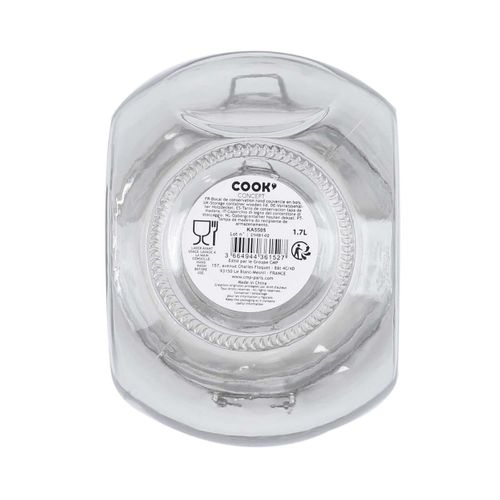 Lot De 3 Bocaux De Conservation Rond Incliné 1,7l En Verre Couvercle Bois - Plauz