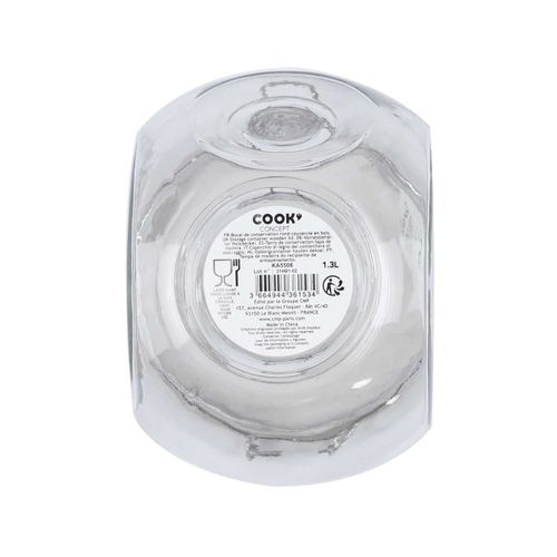 Lot De 3 Bocaux De Conservation Rond Incliné 1,3l En Verre Couvercle Bois - Plauz