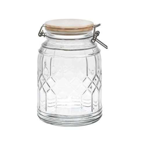 Lot De 2 Bocaux De Conservation 1,8l En Verre Couvercle Bambou - Vitras