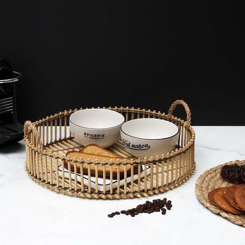 Plateau Tressé En Bambou D.40cm - Tresk