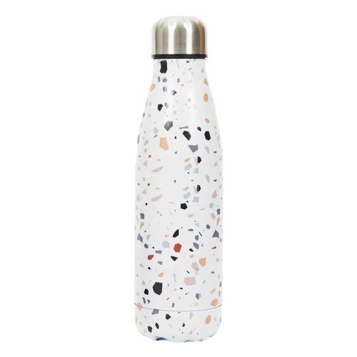 Coffret 2 Bouteilles 50cl Isotherme Terrazzo Et Verre Avec Pochon - Kompil