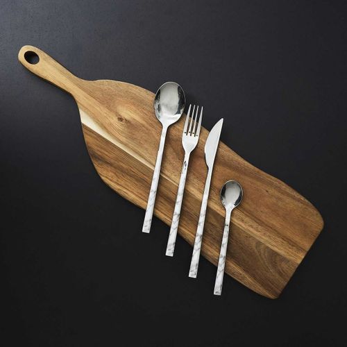 Ménagère 16 Pièces En Inox Manche Effet Marbre - Marble