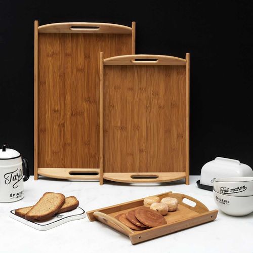 Lot De 3 Plateaux Multitailles En Bambou - Roxor