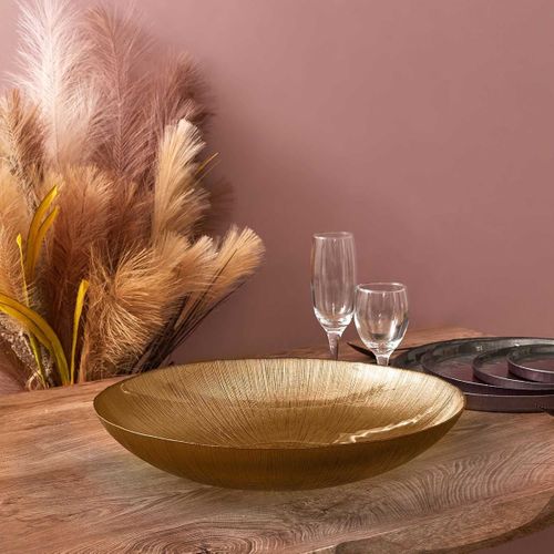 Plat Creux En Verre Doré D.30cm - Castel