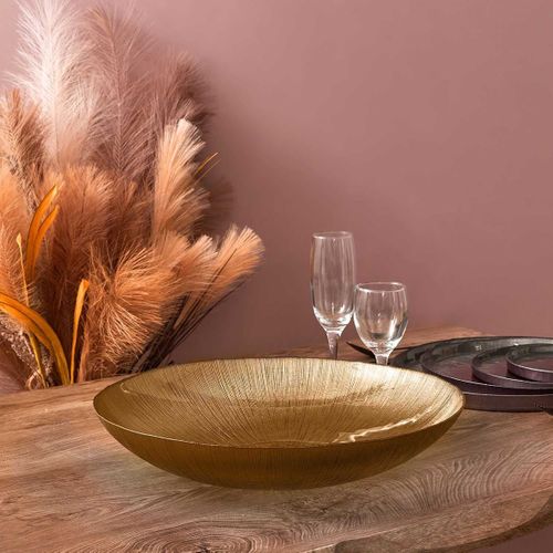 Plat Creux En Verre Doré Ø40cm - Castel