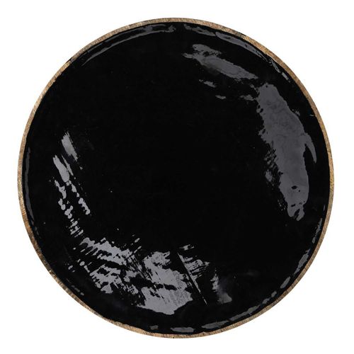 Lot De 4 Sous-assiette Ø35cm En Manguier Naturel Et Noir - Azura