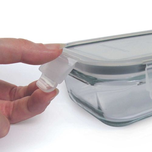 Lot De 3 Plats En Verre Avec Couvercles En Plastique Hermétiques - Ernesto