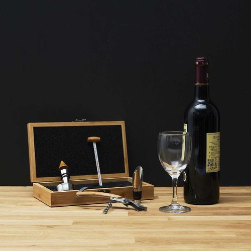 Coffret Pour Le Vin "millésime Meilleur Papa" 5 Pièces - Vinevasion