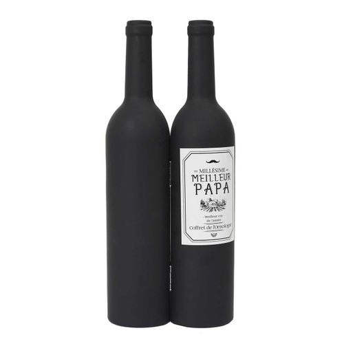 Coffret Forme Bouteille De Vin 5 Accessoires "meilleur Papa" - Butilla