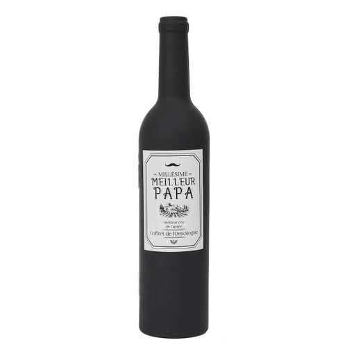 Coffret Forme Bouteille De Vin 5 Accessoires "meilleur Papa" - Butilla