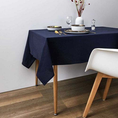 Nappe 100% Coton 140x250cm Bleu Marine - Maelys