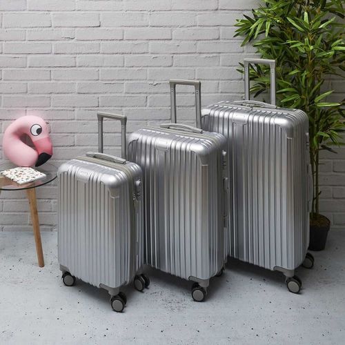 Pack 3 Valises Gigognes Rigides à Roulettes Gris Métallisé - Viajar