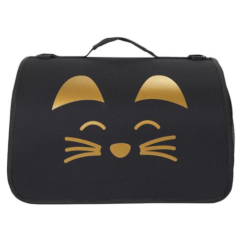 Sac De Transport Pour Animaux 40x27xh21cm Noir à Motif Doré - Travel