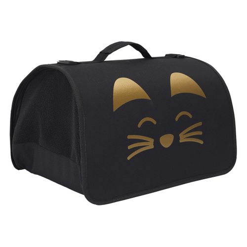 Sac De Transport Pour Animaux 40x27xh21cm Noir à Motif Doré - Travel