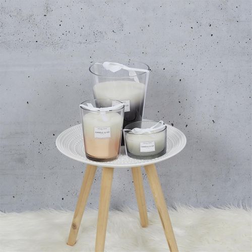 Grande Bougie Parfumée 3 Mèches Vase Noir Senteur Linge Frais H23cm - Elexi