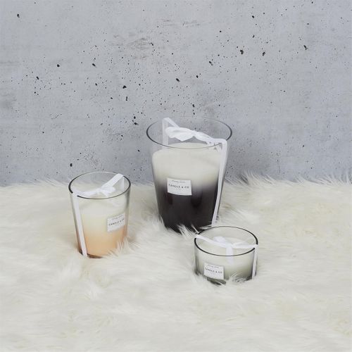 Grande Bougie Parfumée 3 Mèches Vase Noir Senteur Linge Frais H23cm - Elexi