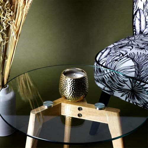 Bougie Parfumée Métal Doré Martelé Senteur Musc Blanc - Mopa